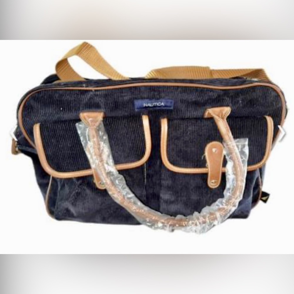 ⚓️ NEW! NAUTICA TRAVEL BAG! NAVY CORDUROY CARRY ON! UNISEX!!!!! - Picture 7 of 7
